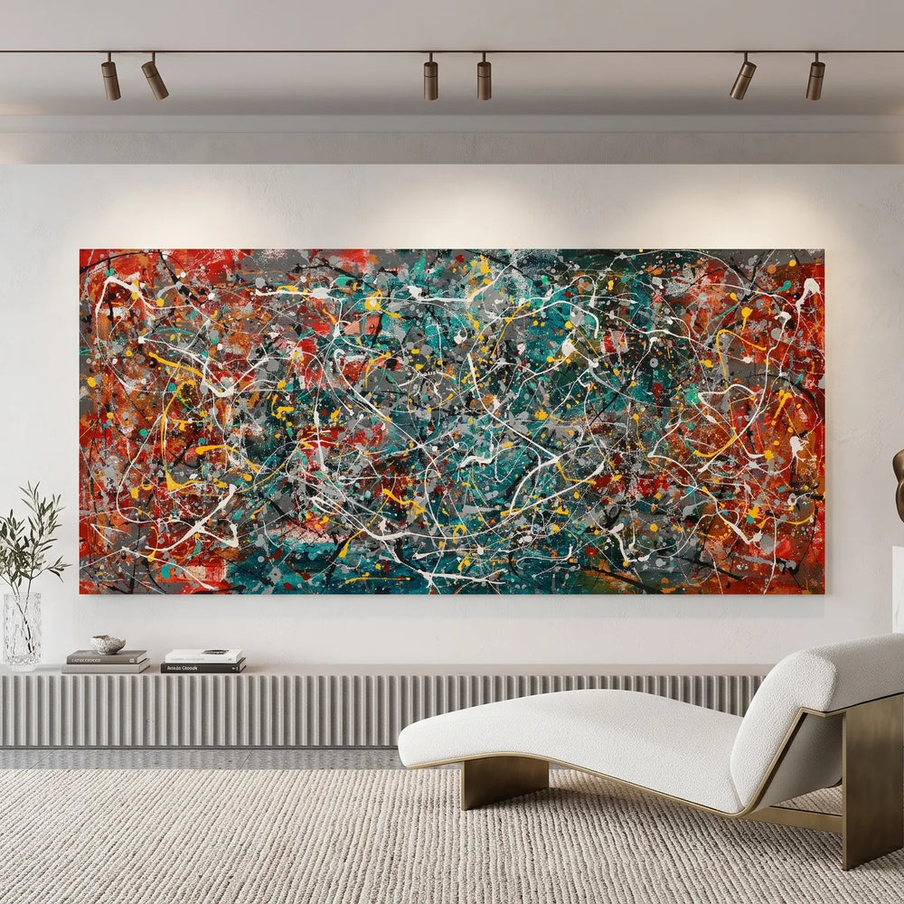 Drip Painting on Canvas | Modern Abstract Art - Vintage Beauty 166