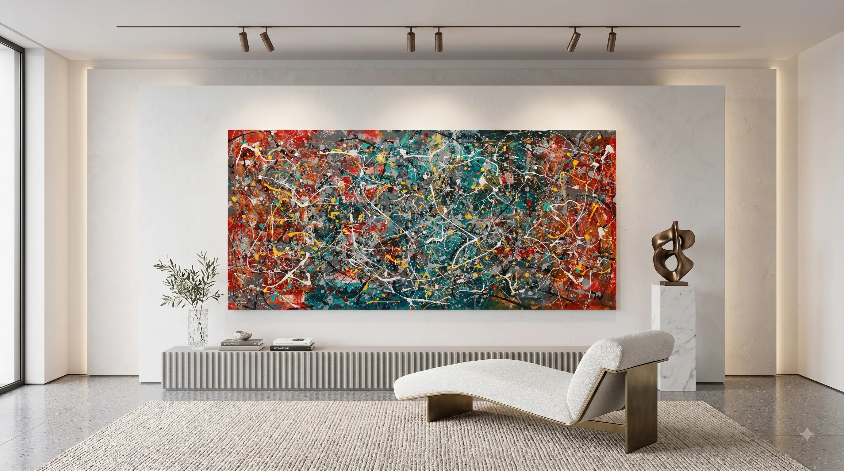 Drip Painting on Canvas | Modern Abstract Art - Vintage Beauty 166