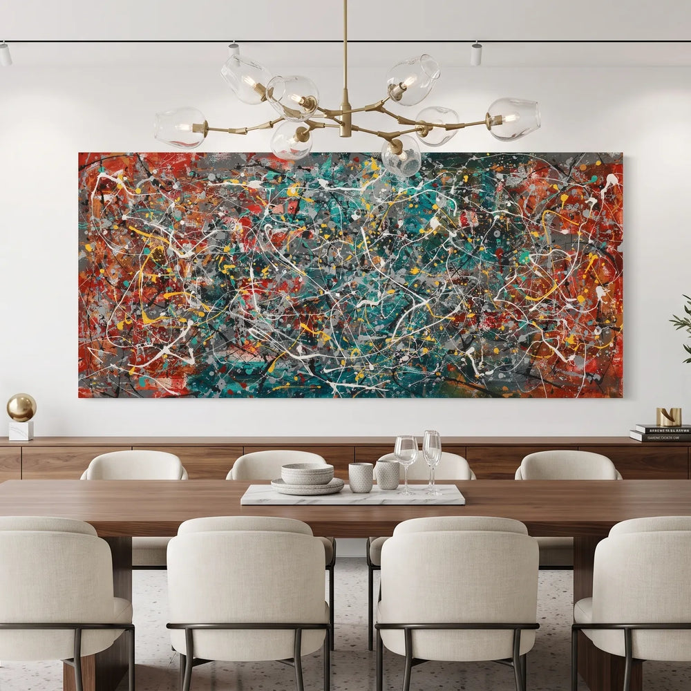 Drip Painting on Canvas | Modern Abstract Art - Vintage Beauty 166