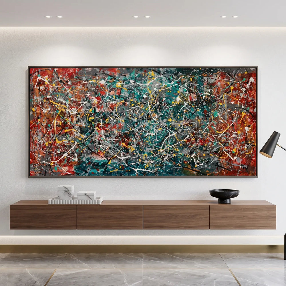 Drip Painting on Canvas | Modern Abstract Art - Vintage Beauty 166
