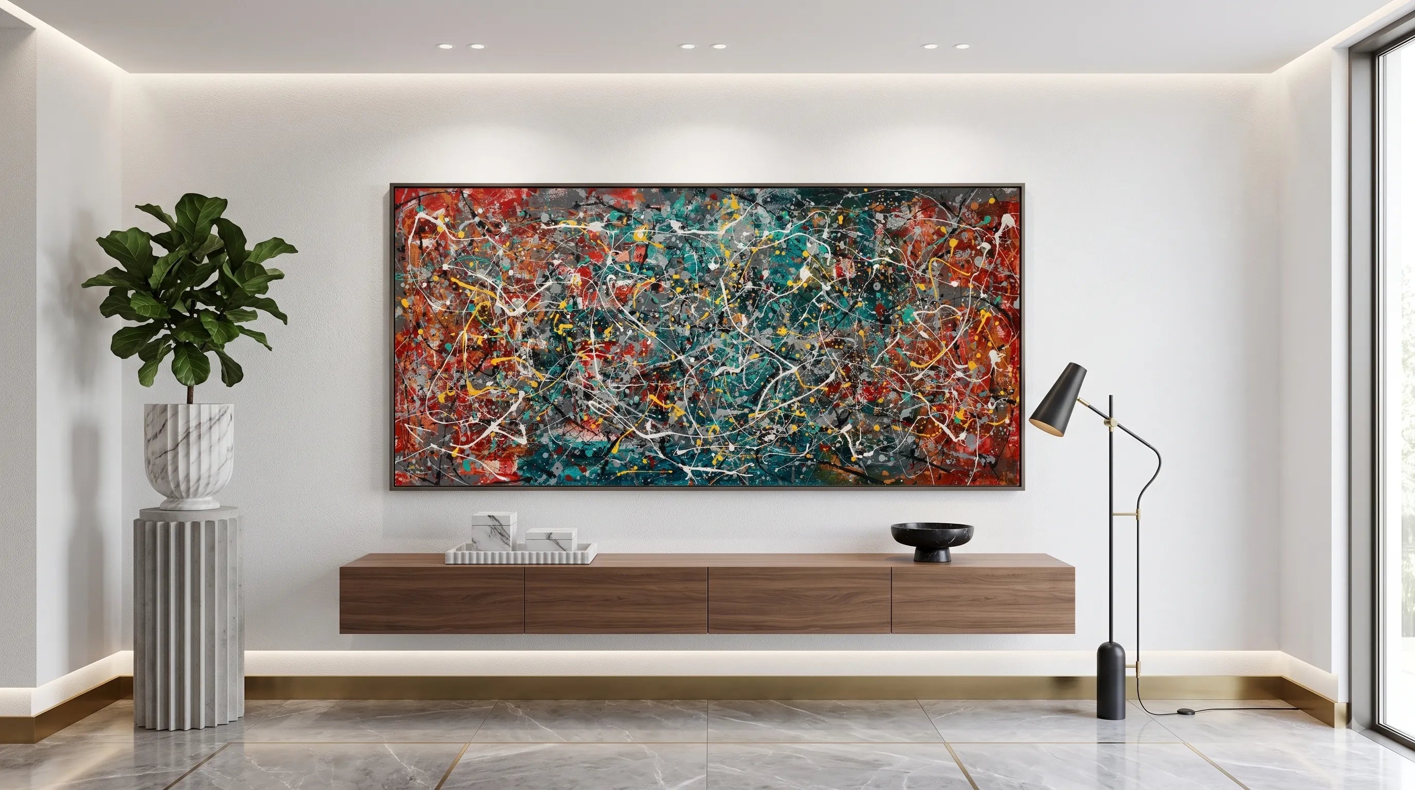 Drip Painting on Canvas | Modern Abstract Art - Vintage Beauty 166