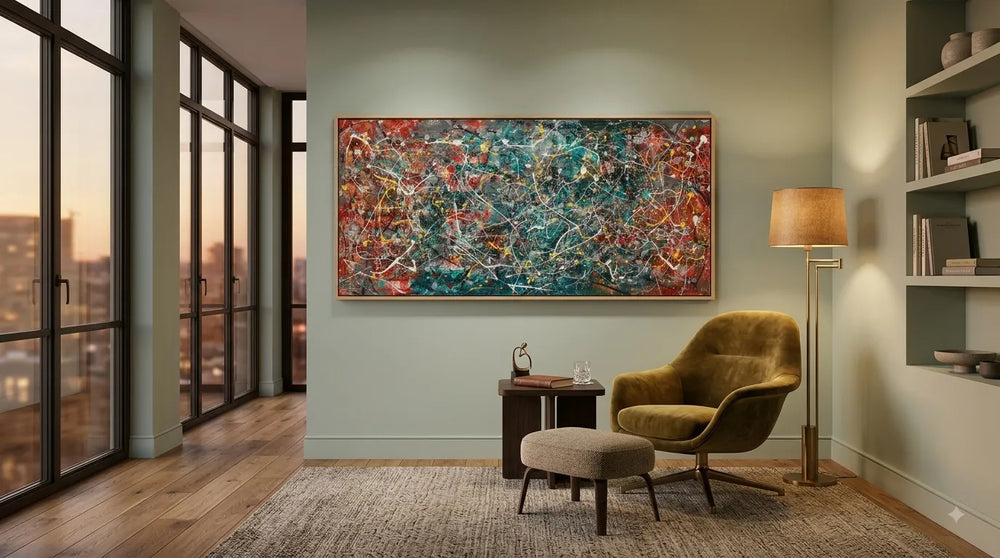 Drip Painting on Canvas | Modern Abstract Art - Vintage Beauty 166