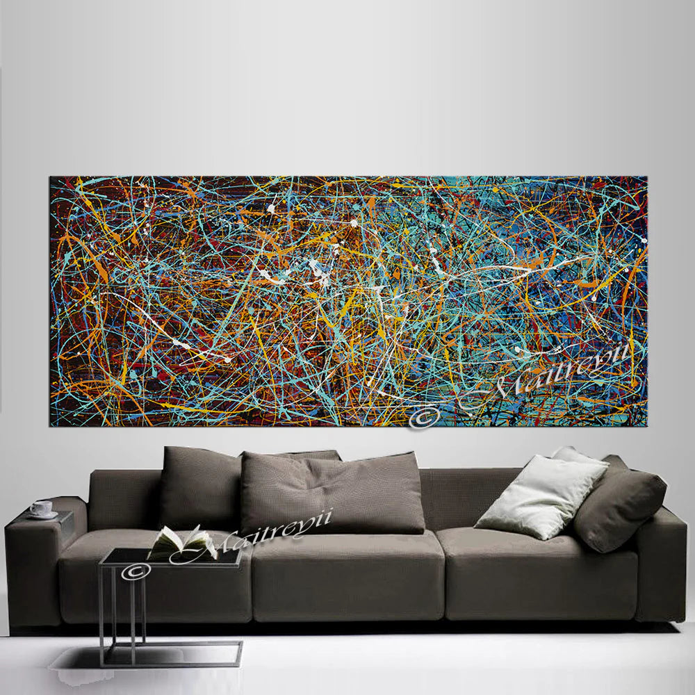 Jackson Pollock Style | Abstract artwork large oil painting on canvas modern wall art - Vintage Beauty 16