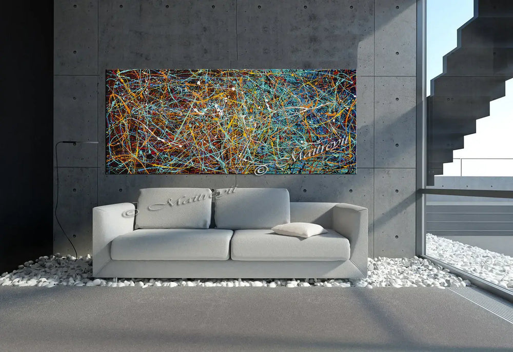 Jackson Pollock Style | Abstract artwork large oil painting on canvas modern wall art - Vintage Beauty 16