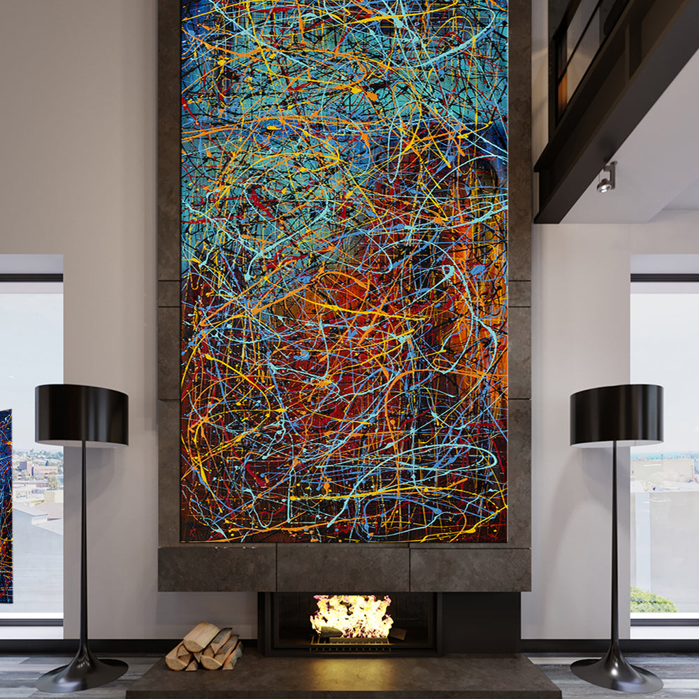 Wall Art | Abstract Paintings | Jackson Pollock Style | Large Modern Art - Vintage Beauty 17