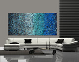 Jackson Pollock Blue Painting extra large abstract art Modern Wall oversize canvas - Vintage Beauty 18