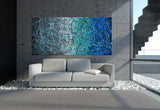 Jackson Pollock Blue Painting extra large abstract art Modern Wall oversize canvas - Vintage Beauty 18
