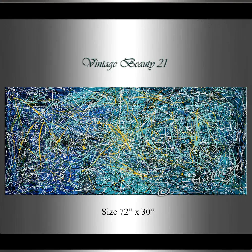 Jackson Pollock Drip Style large oil painting for luxury Homes - Vintage Beauty 21