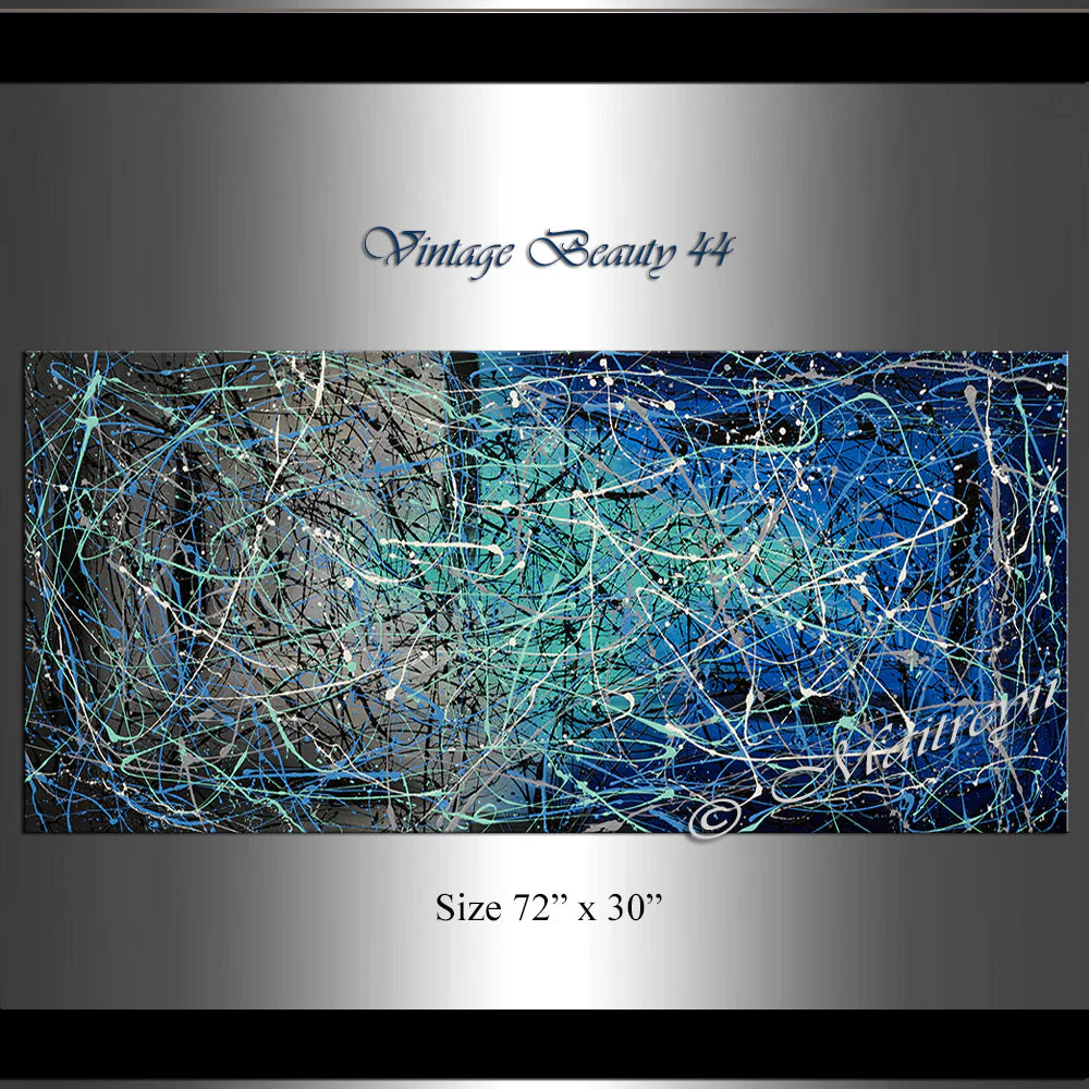 Jackson Pollock Style | Abstract artwork large oil painting oversize luxury Homes - Vintage Beauty 44