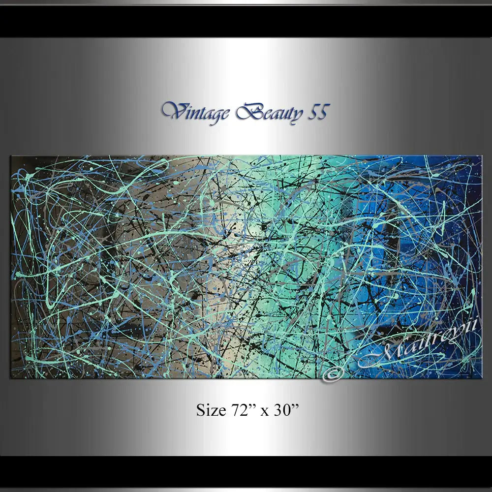 Jackson Pollock Style | Abstract artwork large oil painting on canvas modern wall art - Vintage Beauty 55