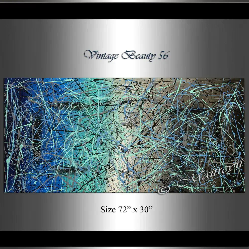 Jackson Pollock Style | Abstract artwork large oil painting on canvas modern wall art - Vintage Beauty 56