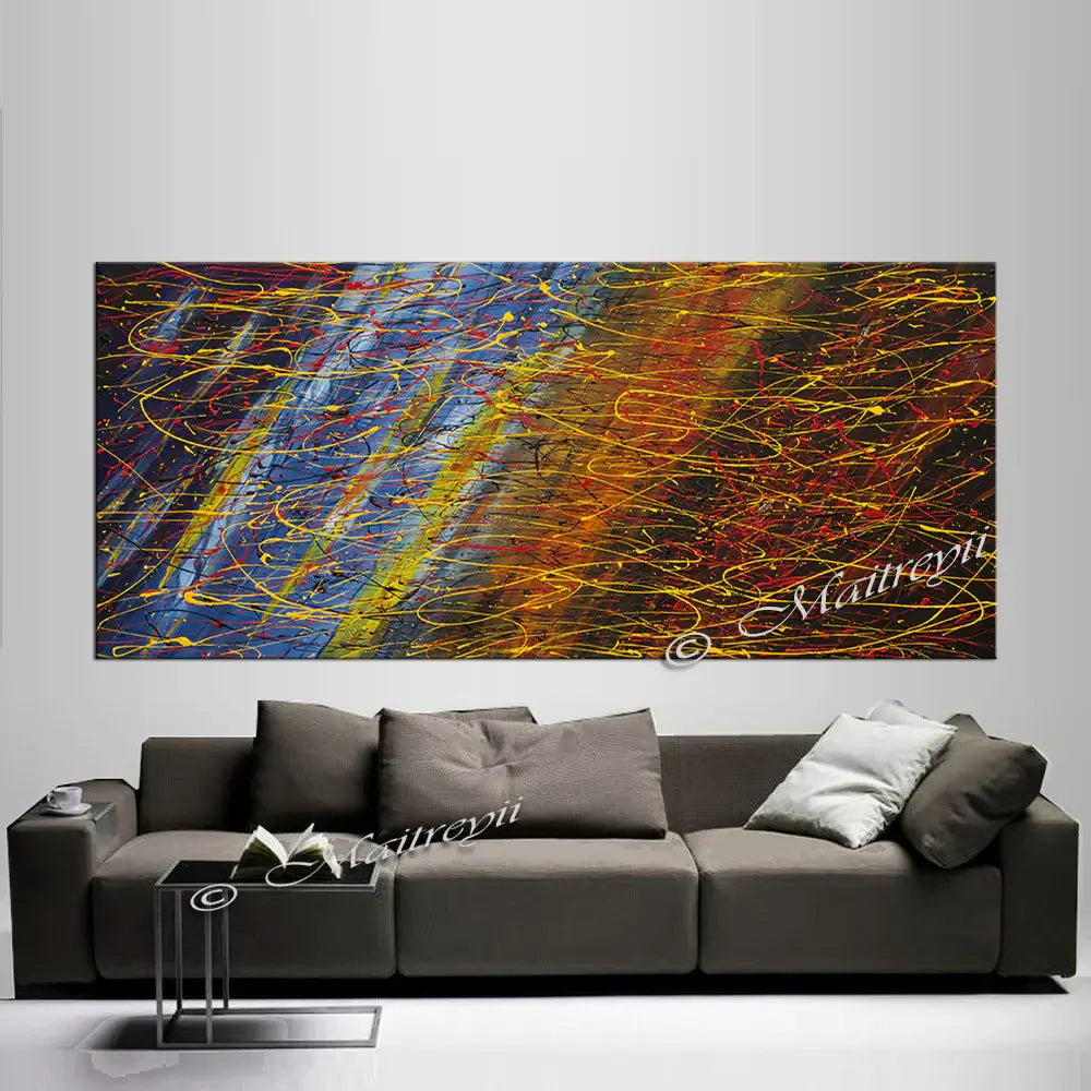 Jackson Pollock Style | Abstract artwork large oil painting on canvas modern wall art - Vintage Beauty 58