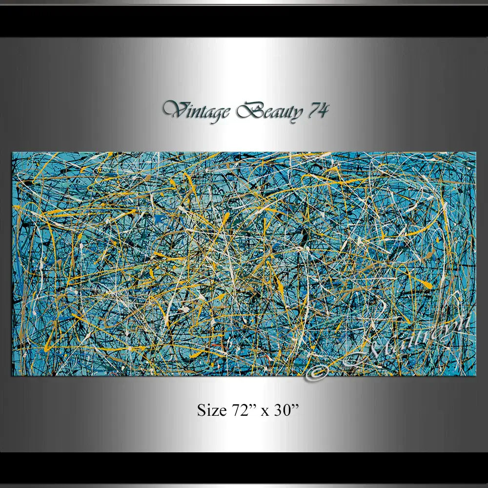 Jackson Pollock Style | Abstract artwork large oil painting on canvas modern wall art - Vintage Beauty 74
