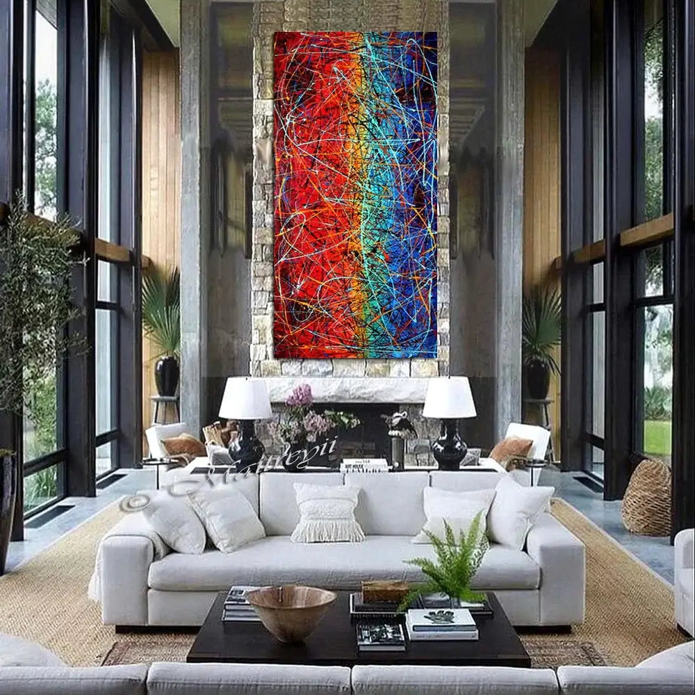 Painting Abstract Art Jackson Pollock Style large Wall Art - Vintage Glory 10
