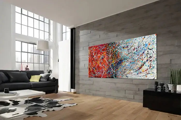 Abstract Angel Paintings | Jackson Pollock Style | Large Modern Art - Vintage Beauty 103