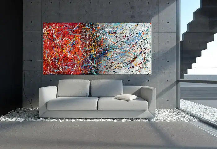 Abstract Angel Paintings | Jackson Pollock Style | Large Modern Art - Vintage Beauty 103