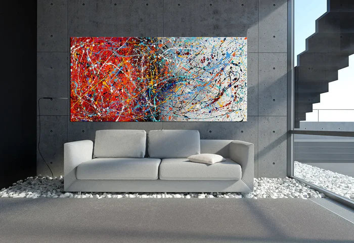 Abstract Angel Paintings | Jackson Pollock Style | Large Modern Art - Vintage Beauty 103