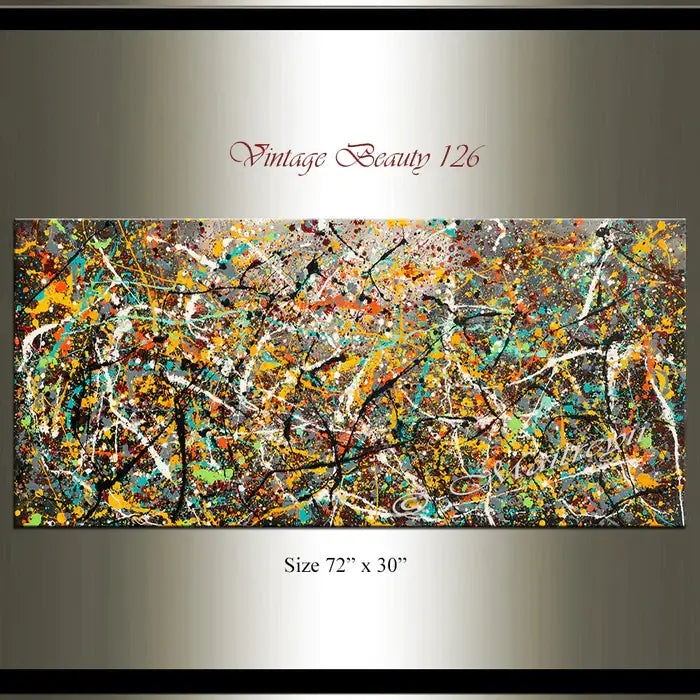 Painting Art Vintage Style Jackson Pollock art  - Vintage Beauty 126
