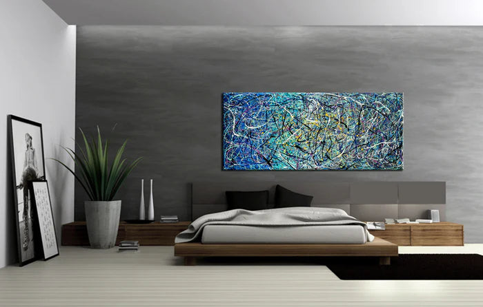 Abstract Angel Paintings | Jackson Pollock Style | Large Modern Art - Vintage Beauty 130