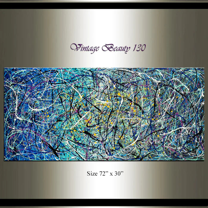 Abstract Angel Paintings | Jackson Pollock Style | Large Modern Art - Vintage Beauty 130