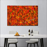 Jackson Pollock Red Painting extra large abstract art Modern Wall oversize canvas - Vintage Beauty 137