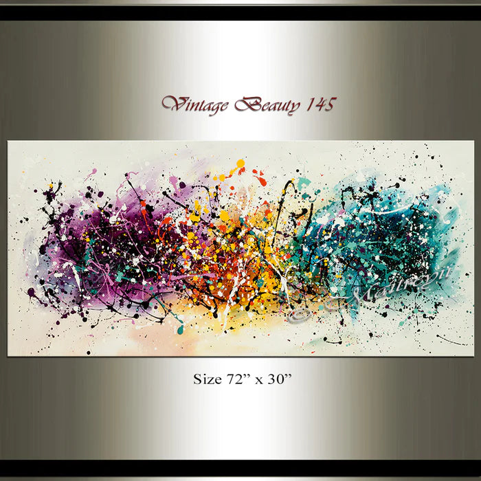 Abstract Angel Paintings | Jackson Pollock Style | Large Modern Art Vintage Beauty 145