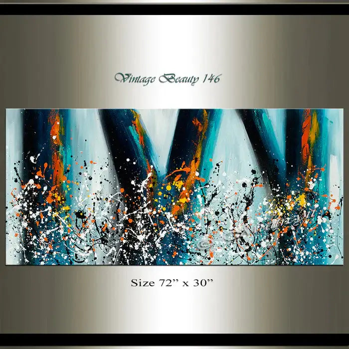Jackson Pollock Style artwork for sale large Oil Painting on Canvas - Modern paintings luxury homes
