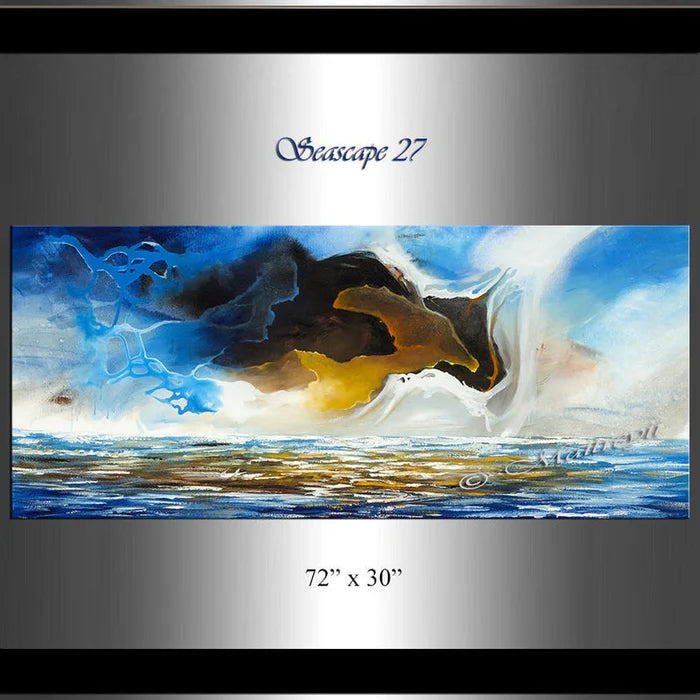 Bull Artwork Large Ocean Art Oil Painting on Canvas Modern Wall Art Seascape Painting -Seascape 27