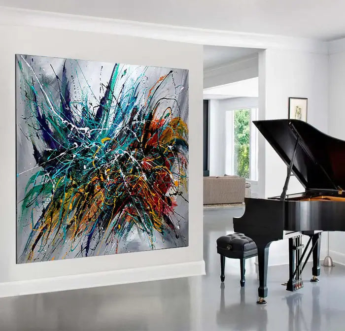 Abstract Modern Art Modern Wall Art Amazing Abstract Gold Flow Painting -  Holiday Joy
