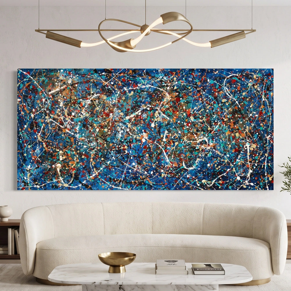 Large Abstract Wall Art – Modern Drip Painting on Canvas | Vintage Beauty 164