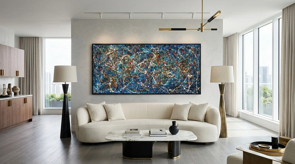 Large Abstract Wall Art – Modern Drip Painting on Canvas | Vintage Beauty 164