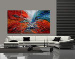 Holiday Gift  Christmas Decor Set of Three Abstract art Large Painting Wall Art- Fall in Love