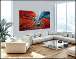 Holiday Gift  Christmas Decor Set of Three Abstract art Large Painting Wall Art- Fall in Love