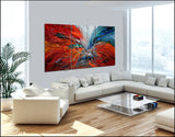 Holiday Gift  Christmas Decor Set of Three Abstract art Large Painting Wall Art- Fall in Love