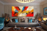 Abstract Modern art Original Paintings for Sale Teal color - Abstract Art 89 - LargeModernArt
