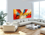 Abstract Modern art Original Paintings for Sale Teal color - Abstract Art 89 - LargeModernArt