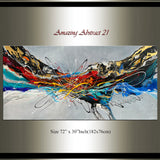 Abstract Modern Art Oil Painting on canvas  Abstract Gold Flow Painting - Amazing Abstract 21 - LargeModernArt