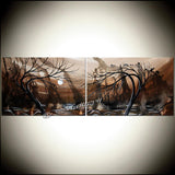 Original Abstract Paintings Landscape Art - Chocolate World - LargeModernArt