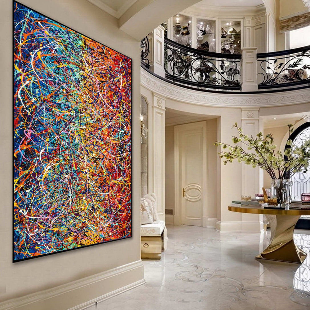 Painting Jackson Pollock Multiple Size Drip Style Abstract art on Canvas, large Wall Art - Vintage Beauty 148