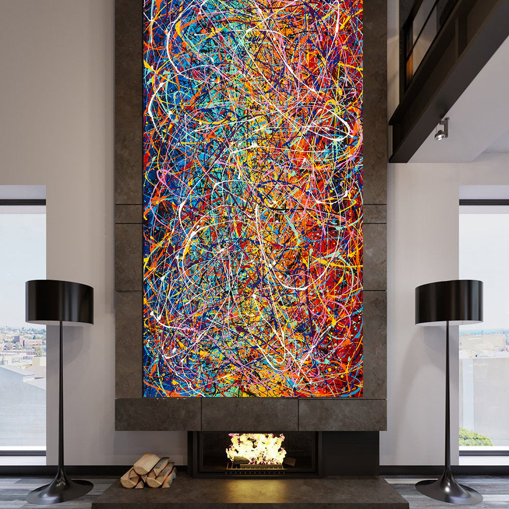 Painting Jackson Pollock Multiple Size Drip Style Abstract art on Canvas, large Wall Art - Vintage Beauty 148