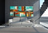 Large Modern Art Oil Painting on Canvas - Modern Wall Art Color Illusion - LargeModernArt