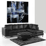Black White Art Original Modern Painting - Crystal Palace - LargeModernArt