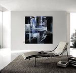 Black White Art Original Modern Painting - Crystal Palace - LargeModernArt