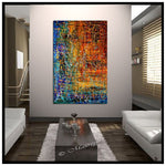 Multicolored Abstract Painting Jackson Pollock Style Art - Embracing Fire - LargeModernArt
