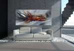 Large Modern Art Oil Painting on Canvas - Modern Abstract Wall Art Fighter Plane 4 - LargeModernArt