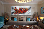 Large Modern Art Oil Painting on Canvas - Modern Abstract Wall Art Fighter Plane 6 - LargeModernArt