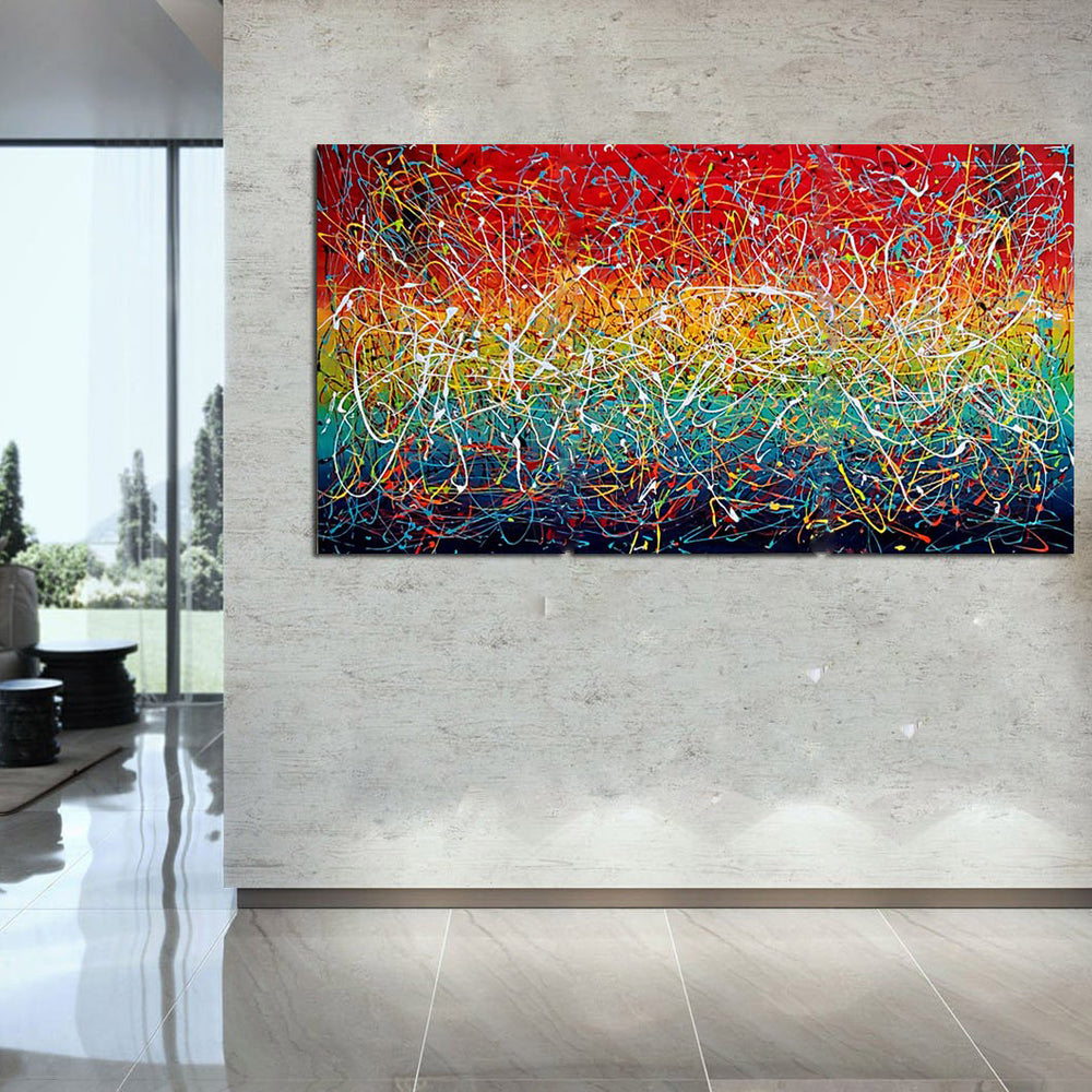 Jackson Pollock Style Modern Art 72, Wall Art Home Decor - Icy Hot