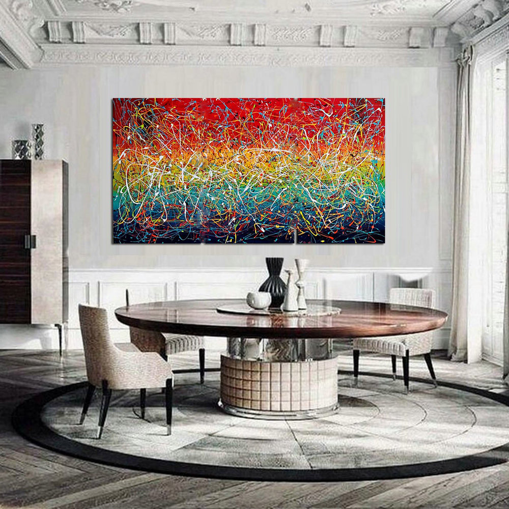 Jackson Pollock Style Modern Art 72, Wall Art Home Decor - Icy Hot