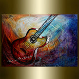 Large wall art - Music Home Decor Guitar Wall Art - LargeModernArt