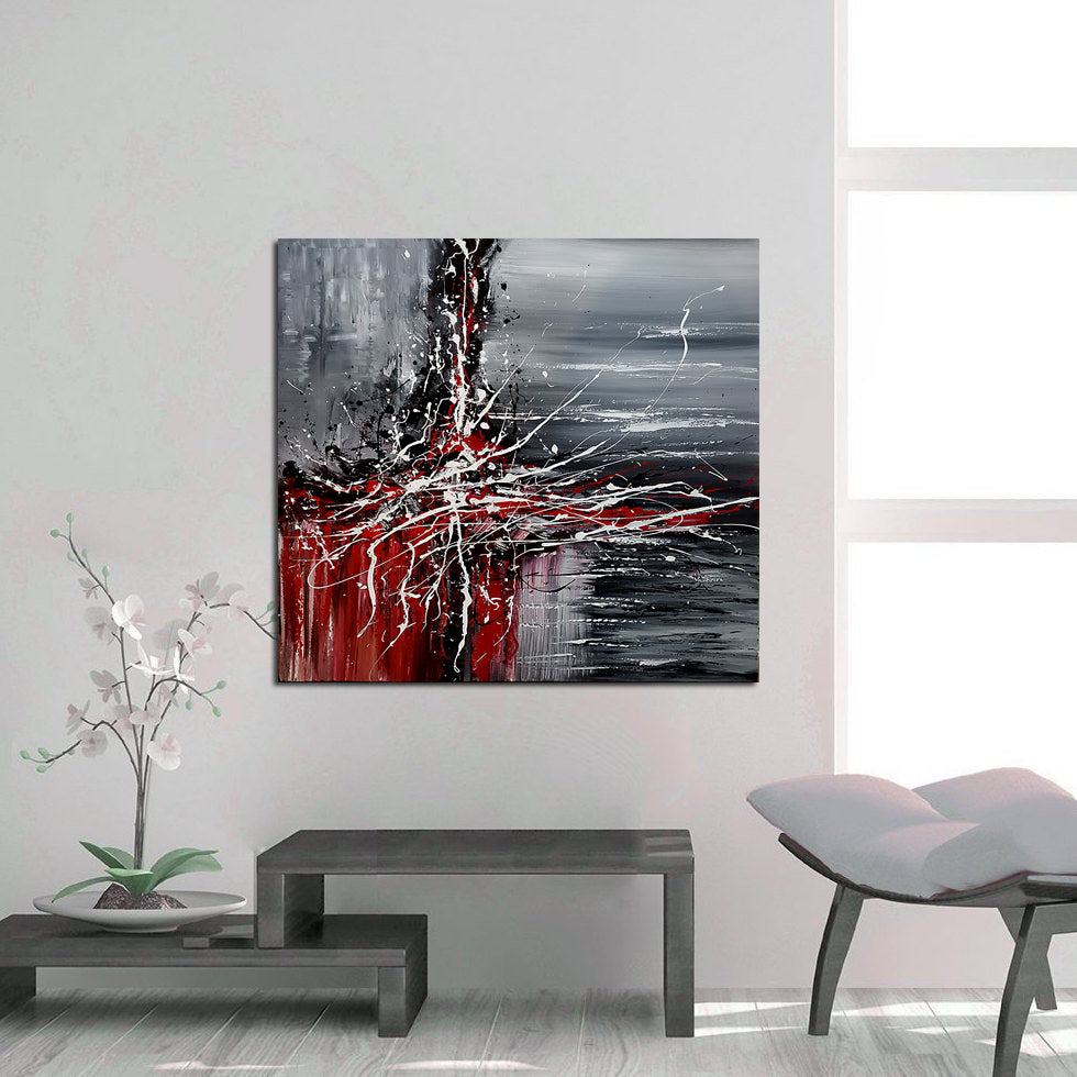 Red And White Abstract Painting